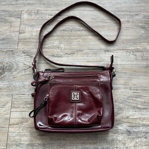 Giani Bernini Burgundy Leather Hobo Bag Vintage Siren Aesthetic Y2K Shoulder Bag